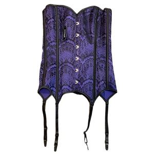 Adore Me Lace Up Lingerie Bustier Corset With Garters